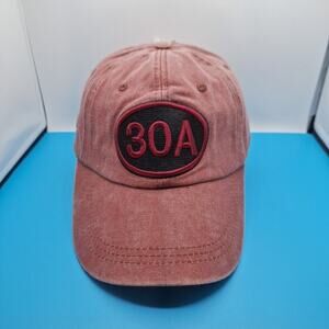 30A Florida Hat Ball Cap StrapBack Weathered Red 50+ UPF